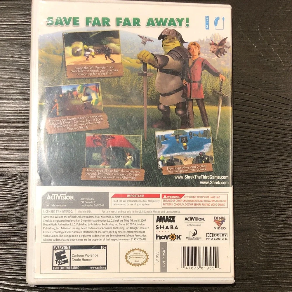 Shrek The Third Wii Game